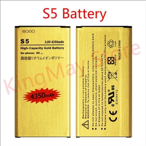 High Capacity Golden EB-BG900BBC EB-BG900BBE for Samsung S5 Battery for Galaxy S5 G9006 i9600 battery bateria S5