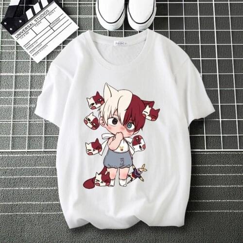 My Hero Academia Kirishima Eijiro Comic Print High flexibility T-Shirt Round Neck Short Sleeve Modal Top Tee