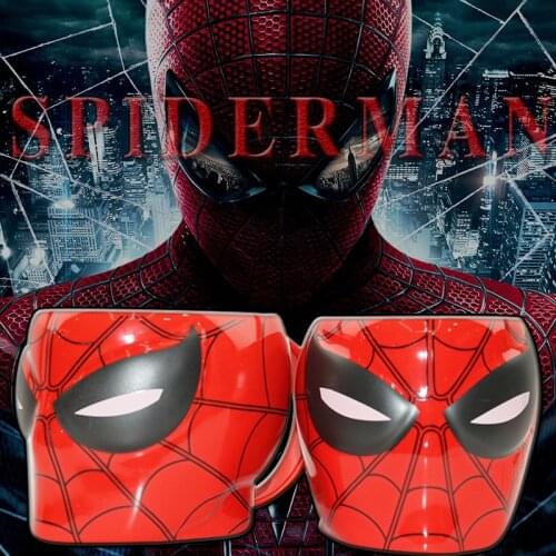 Disney Creative 3D Spiderman Ceramic Mug Marvel Avengers Deadpool Coffee Cup Hulk Captain America Thor Mug Birthday Gifts