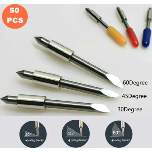 KZTech 50pcs Plotter Blades for Graphtec CB15 CB09 30 45 60 Degree Vinyl Cutter Blade CB15U CB09U Silhouette Cameo Cutting