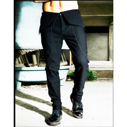 M-3xl Spring And Autumn Mens Personality Novelty Casual Harem Pants Boots Trousers Hairstylist Nightclub Tide Pants Costumes