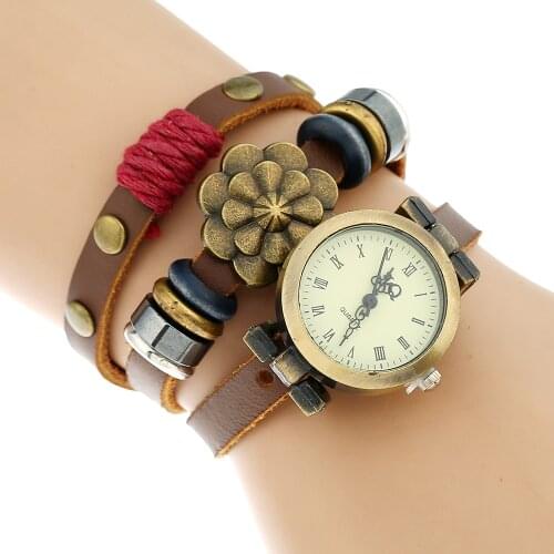 Retro Fashion Big Flower Women Quartz Watch Female Male Wristwatches Quartz Relogio Masculino Feminino Montre Femme