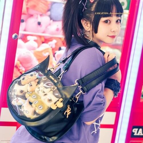 Soft Girl Japanese Cute Cat Transparent Jelly Itabag Lolita Womens Messenger Bag Harajuku Kawaii Backpack JK Multicolor Handbag