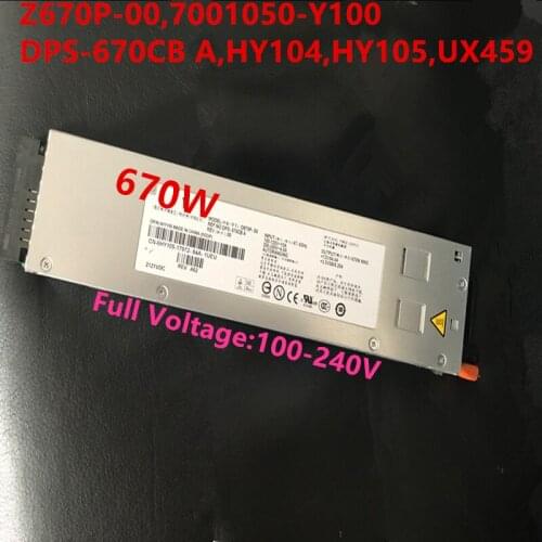 New Original PSU For Dell PowerEdge 1950 670W Power Supply Z670P-00 D670P-S0 7001050-Y100 DPS-670CB A HY104 HY105 UX459 A670P-00