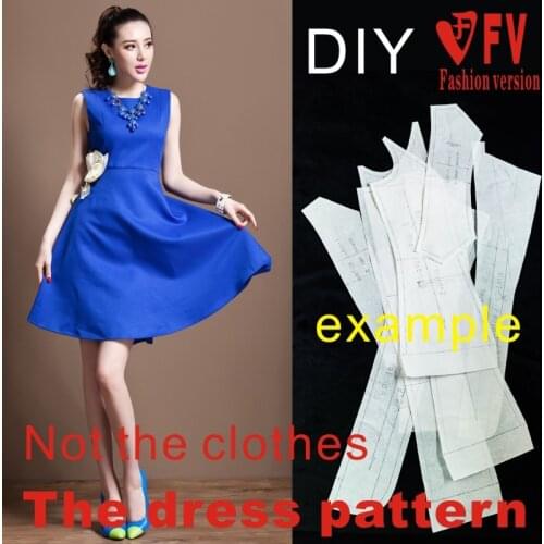 Clothing DIY The dress Dresses Sewing Pattern cutting drawing Womens Dress Sewing Template BLQ-89