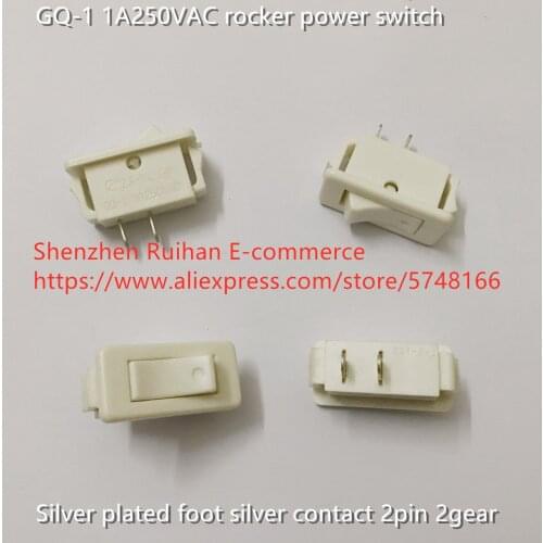 Original new 100% GQ-1 1A250VAC rocker power switch silver plated foot silver contact 2pin 2 gear