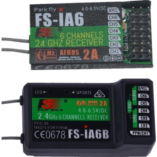 1pcs Original Flysky FS-iA6 FS-iA6B 6CH 6 Channel Remote Control Receiver Compatible Flysky i4 i6 i10 GT2E GT2F GT2G Transmitter