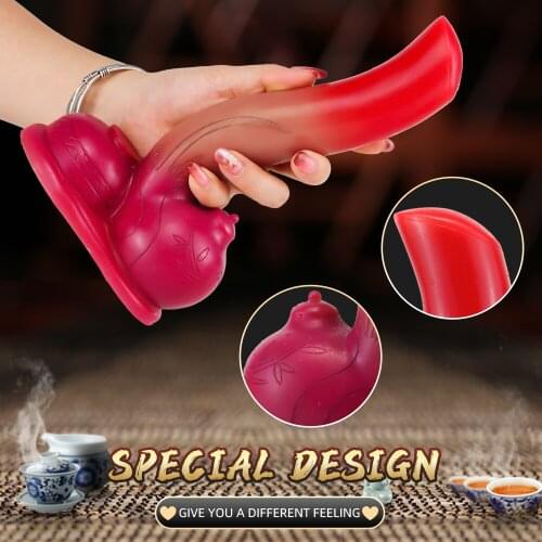 Realistic Teapot Shape Penis Huge Dildos For Women Lesbian Anal Toys Fake Dick Silicone Females Masturbation Adult Erotic Tools