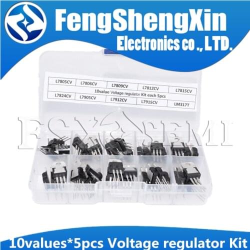 10values*5pcs=50pcs Voltage regulator L7805CV L7806CV L7809CV L7812CV L7815CV L7824CV L7905CV L7912CV L7915CV LM317T TO220