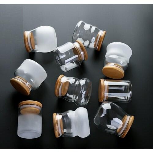 Mini Glass Bottles With Lid Clear Transparent Glass Container With Cork Tea Candy Food Storage Containers Glass Jar With Lid