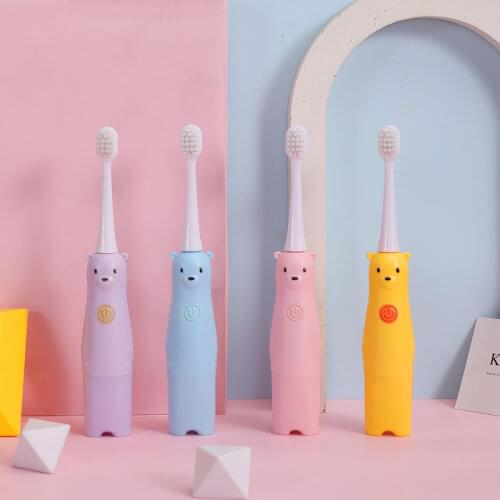 Super Sonic Electric Toothbrushes For Kid Smart Timer Teeth Whitening Toothbrush IPX7 Waterproof Replaceable AAA Battery Version