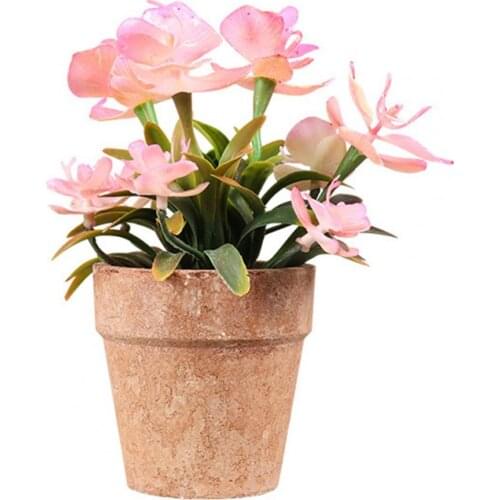 1Pc No Watering Artificial Potted Plant Anti-fall Plastic Photography Props Simulation Flower Home Wedding Festival Decor