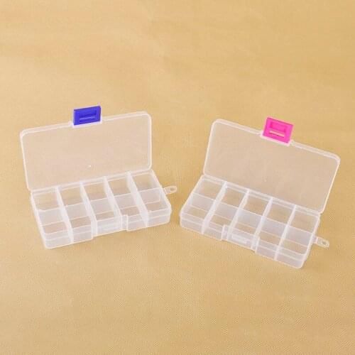 10 Slots Compartment Adjustable Jewelry Necklace Clear Make Up Storage Box Organizador Case Holder Craft Makeup Organizer