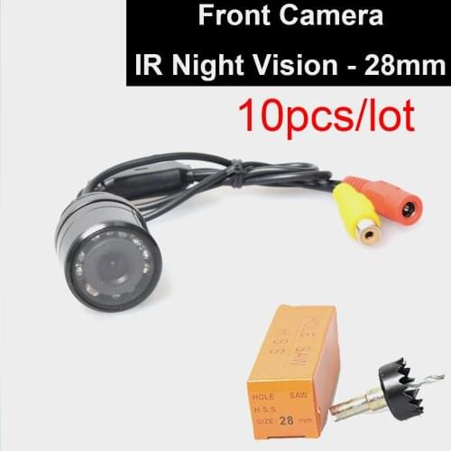 10pcs/lot Car Auto Flush Mount Housing Front Bumper Forward View Camera 28mm Hole Saw Drilling IR Night Vision