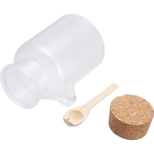 100g/200g/300g Plastic Empty Bath Salt Bottle Spoon Cream Cosmetic Cork Jar Frosted Seal Jar Container ABS Round Bottles