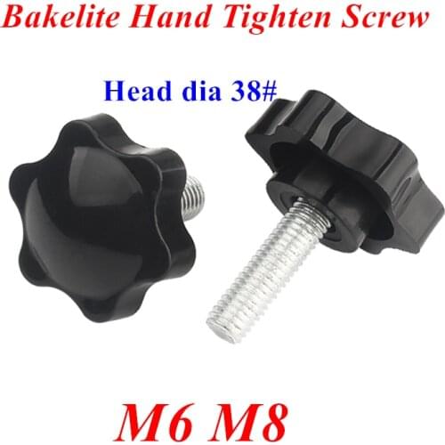 5pcs knob screw M6 M8 38# Bakelite Hand Tighten Screw Handle Star Hand Knob Tightening Screw