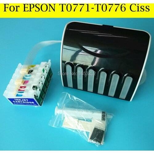 6 Color T077 Continuous Ink Supply System For Epson T0771 T0776 For Epson Artisan 50 R260 R380 RX680 R280 Ciss