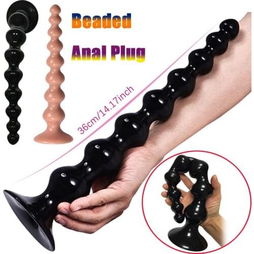 Long Pull Beads Anal Butt Plug Suction Cup Big Dildo Male Prostata Massage Bdsm Anus Dilator Vaginal Stimulator Female Sex Toys