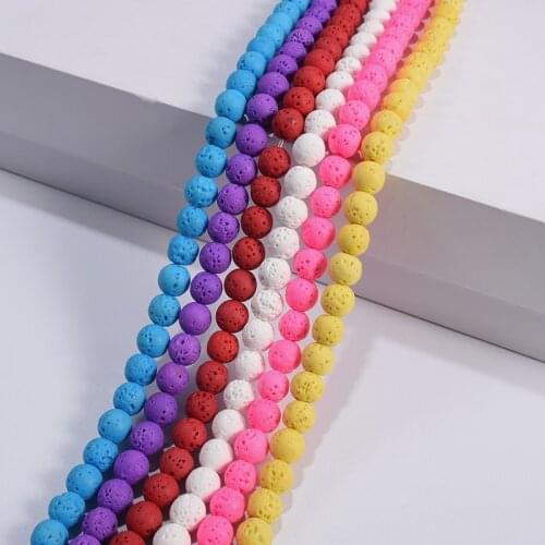 288pcs/lot 8mm diy lava stone lava beads beads for jewelry Beads for crafts bulk items myuki delica beeds bracelet making kit