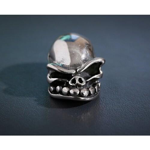 Bead Skull With Teeth Punk Beads For Bracelets Anklet Silver Color Spacer Bead Hand Made Accessories For Jewelry Making Gift DIY