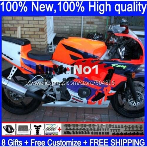 CBR400 RR For HONDA CBR 400 RR 400RR 1988 1989 1990 1991 1992 1993 136MC.54 CBR400RR NC23 88 89 90 91 92 93 orange blue Fairing