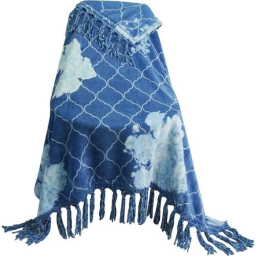 Women Mandala Bohemian Print Super Soft Coral Fleece Discounts 120x170cm Blanket Throw with Tassel Decorative Cover on Bed Sofa