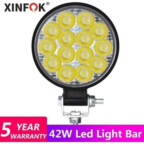 Motorcycles Headlight 42W White Super Bright 14 LED Work Spotlight Motorbike Fog Lamp Suitable For Excavators Cars Trucks