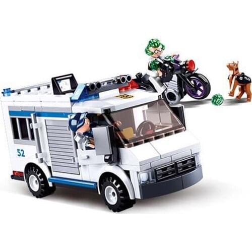 City Police Escort Criminal Prisoner Vehicle Building Blocks Motorcycle Car Bricks Classic Educational Model Toys For Kids Gift