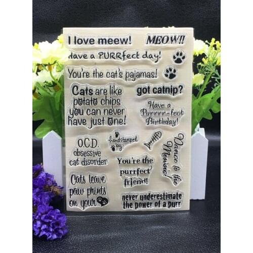 I love meew stamp Clear Stamp for Scrapbooking Transparent Silicone Rubber DIY Photo Album Decor A315