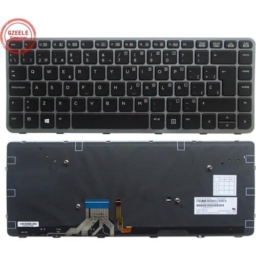 Spanish Backlit Keyboard For HP EliteBook Folio 1040 G1 1040 G2 739563-001 739563001 MP-13A1 Black laptop SP