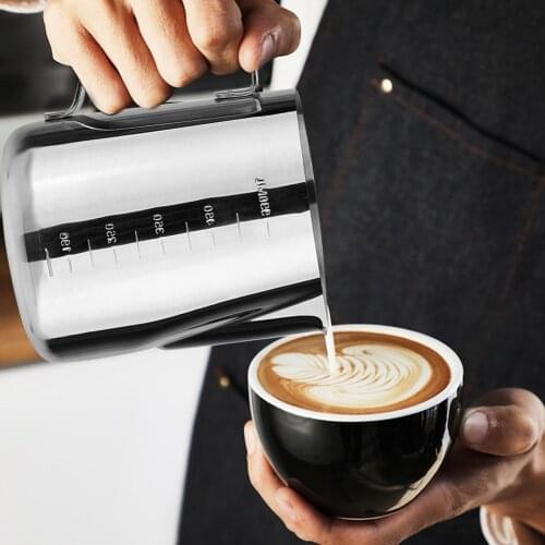 Stainless Steel Frothing Coffee Pitcher Pull Flower Cup Cappuccino Milk Pot Espresso Cups Latte Art Milk Frother Frothing Jug