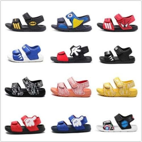 Disney 2021 Summer Baby Boy Non-slip Beach Shoes Girl Open Childrens Sandal Mickey Spiderman Wild Boy Shoes Student Soft Sandal