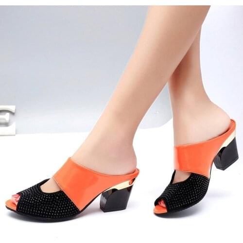 2020 Fashion Women Summer Patent Leather Sandals Sexy Peep Toe Cut Out High Heels Flip Flops Female Party Shoes Woman Sandalia