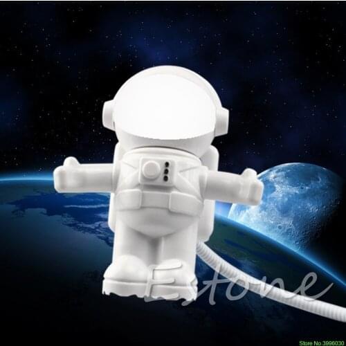 USB Astronaut Powered Mini LED White Night Light Lamp Bulb for Laptop PC Reading