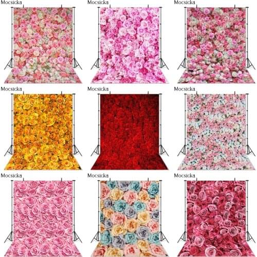 Mocsicka Wedding Rose Flowers Photography Background Colorful Romantic Art Portrait Photo Backdrop Party Decoration Props Studio