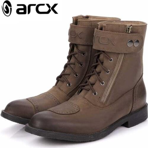 ARCX Motorcycle boots Casaul boots Windproof Real leather L60553 Fashion boots Cruiser Touring Biker Vintage Leisure Shoes