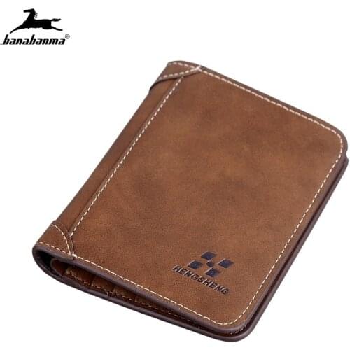 Men Wallet Leather ID Credit Card Holder Clutch Coin Purse Luxury Brand Wallet Frosted Short Wallets Men Wallet Coin Pocket 2021
