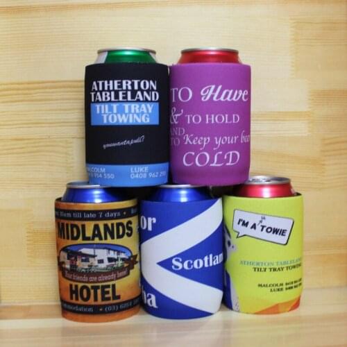 100pcs Sublimate Stubby Holders Australia Wedding Neoprene Can Cooler Customised Coolers Stubbie For Business Beer Cans