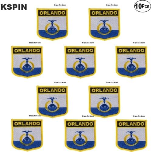 Orlando Flag Embroidery Patches Iron on Saw on Transfer patches Sewing Applications for Clothes in Home&Garden