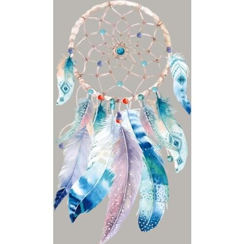 Boho Feather Iron On Patch Diy Stripe A-Level Washable Thermal Transfer Iron-On Transfers Popular Print On T-Shirt Dresses