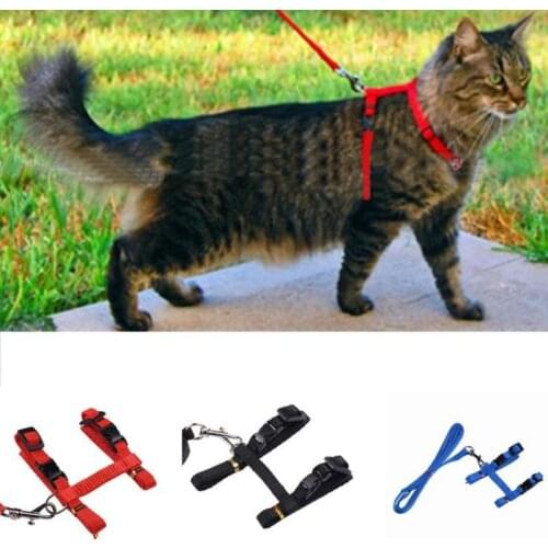 Pet Cat Harness And Leash Adjustable Pet Dog Cat Traction Harness Belt Puppy Choker Cat Necklace Dog Harness Leash For Dog Cat