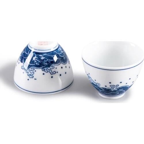 Hand-painted tea cup single cup tea cup white porcelain master cup creative Pu'er personal tea cup ceramic NO.YZ87