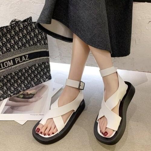 Casual Fashion Platform Sandals Shoes for Women Buckle Strap Solid Color Summer Shoes 2020 New Womens Zapatos De Mujer