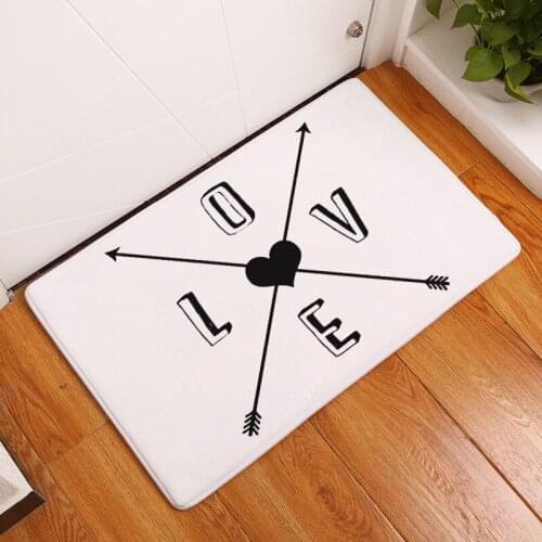 Modern minimalist style home decoration thermal transfer flannel mat arrow door mat foot rugs kitchen absorbent non-slip mat