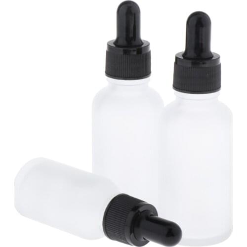 3pcs Glass Bottles with Eye Droppers (30ml/1oz) For Storing Essential Oils, Perfumes And Other Oils or Liquids
