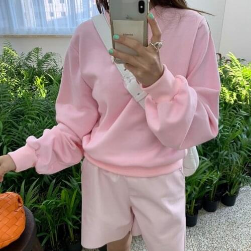 New Hoody Womens Tracksuits Hooded Sweatshirts 2020 Autumn Winter Fleece Oversize Hoodies Solid Jackets Sweatshirt Women Fleeces