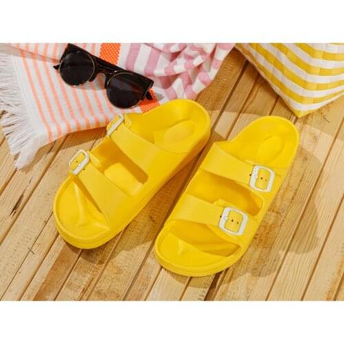 2021 New Women Thick Platform Slippers Summer Beach Eva Soft Sole Slippers Leisure Men Ladies Indoor Bathroom Non-Slip Shoes