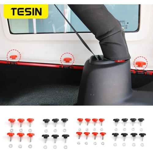 TESIN ABS+Metal Car Interior Decoration Protect Car Roof Bolts Screws With Nut For Jeep Wrangler JK JL 2007-2018 Car Styling