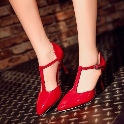 Single shoes high-heeled T-thin fine-heeled pointed womens sandals hollow sexy fashionable wild womens shoes