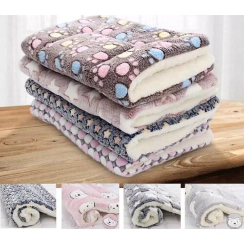 Thickened Pet Soft Fleece Pad Pet Blanket Bed Mat for Puppy Dog Cat Sofa Cushion Home Rug Keep Warm Sleeping Cover